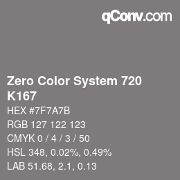 カラーコード: Zero Color System 720 - K167 | qconv.com