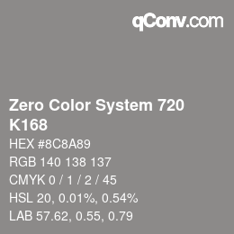 Código de color: Zero Color System 720 - K168 | qconv.com