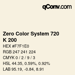 Código de color: Zero Color System 720 - K 200 | qconv.com