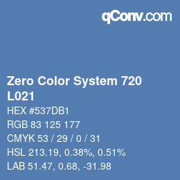 Farbcode: Zero Color System 720 - L021 | qconv.com