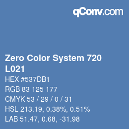 Code couleur: Zero Color System 720 - L021 | qconv.com