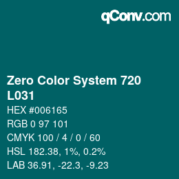 Farbcode: Zero Color System 720 - L031 | qconv.com