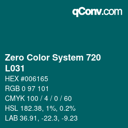 Farbcode: Zero Color System 720 - L031 | qconv.com