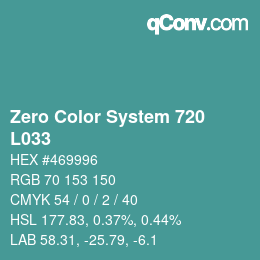 カラーコード: Zero Color System 720 - L033 | qconv.com