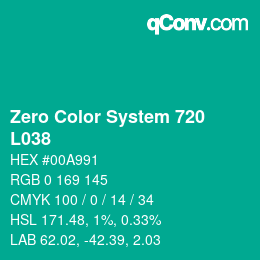 Color code: Zero Color System 720 - L038 | qconv.com