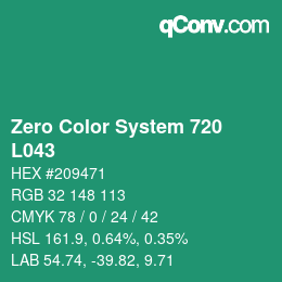 Color code: Zero Color System 720 - L043 | qconv.com