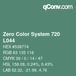 カラーコード: Zero Color System 720 - L044 | qconv.com