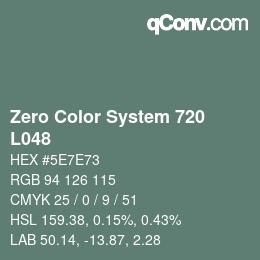 Code couleur: Zero Color System 720 - L048 | qconv.com