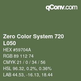 Code couleur: Zero Color System 720 - L050 | qconv.com