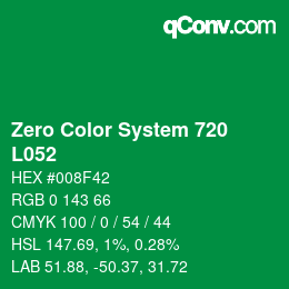 カラーコード: Zero Color System 720 - L052 | qconv.com