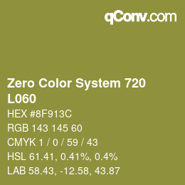 Color code: Zero Color System 720 - L060 | qconv.com