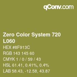 Código de color: Zero Color System 720 - L060 | qconv.com