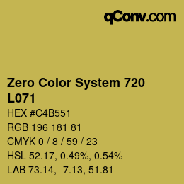 Color code: Zero Color System 720 - L071 | qconv.com