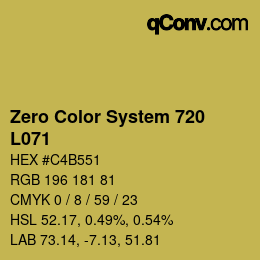 Code couleur: Zero Color System 720 - L071 | qconv.com