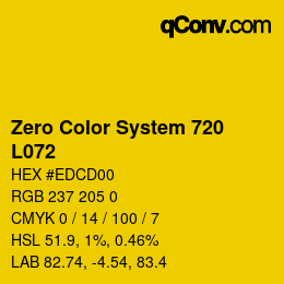 Code couleur: Zero Color System 720 - L072 | qconv.com