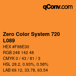 Code couleur: Zero Color System 720 - L089 | qconv.com