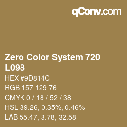 カラーコード: Zero Color System 720 - L098 | qconv.com