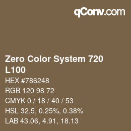 Code couleur: Zero Color System 720 - L100 | qconv.com