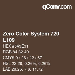 Código de color: Zero Color System 720 - L109 | qconv.com