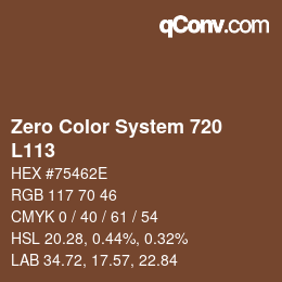 Código de color: Zero Color System 720 - L113 | qconv.com