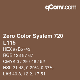 Color code: Zero Color System 720 - L115 | qconv.com