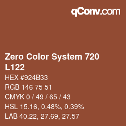 Code couleur: Zero Color System 720 - L122 | qconv.com