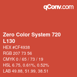 Color code: Zero Color System 720 - L130 | qconv.com