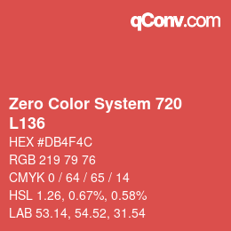 Color code: Zero Color System 720 - L136 | qconv.com