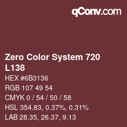 Code couleur: Zero Color System 720 - L138 | qconv.com