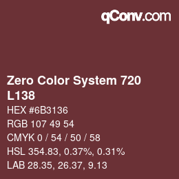 カラーコード: Zero Color System 720 - L138 | qconv.com