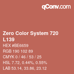 Color code: Zero Color System 720 - L139 | qconv.com