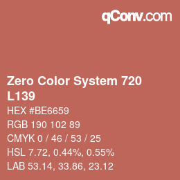 Código de color: Zero Color System 720 - L139 | qconv.com