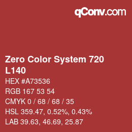 Code couleur: Zero Color System 720 - L140 | qconv.com