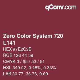 カラーコード: Zero Color System 720 - L141 | qconv.com