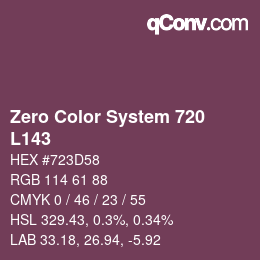 Código de color: Zero Color System 720 - L143 | qconv.com