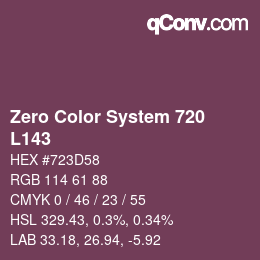 カラーコード: Zero Color System 720 - L143 | qconv.com