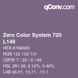 Color code: Zero Color System 720 - L149 | qconv.com