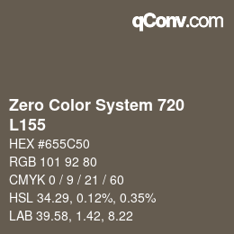 カラーコード: Zero Color System 720 - L155 | qconv.com