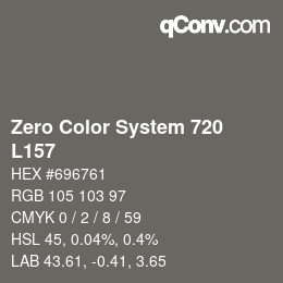Code couleur: Zero Color System 720 - L157 | qconv.com
