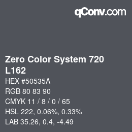 Color code: Zero Color System 720 - L162 | qconv.com