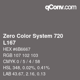Code couleur: Zero Color System 720 - L167 | qconv.com