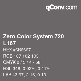 カラーコード: Zero Color System 720 - L167 | qconv.com