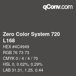 カラーコード: Zero Color System 720 - L168 | qconv.com