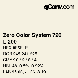 Farbcode: Zero Color System 720 - L 200 | qconv.com