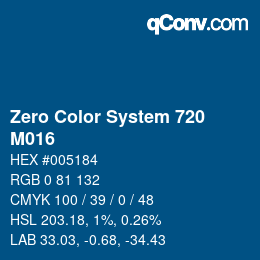 カラーコード: Zero Color System 720 - M016 | qconv.com