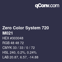 Code couleur: Zero Color System 720 - M021 | qconv.com