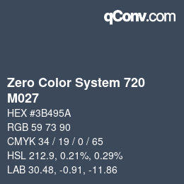 Farbcode: Zero Color System 720 - M027 | qconv.com