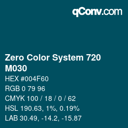 Code couleur: Zero Color System 720 - M030 | qconv.com