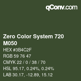 Code couleur: Zero Color System 720 - M050 | qconv.com