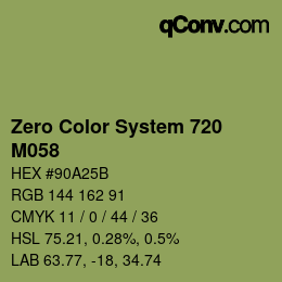 カラーコード: Zero Color System 720 - M058 | qconv.com